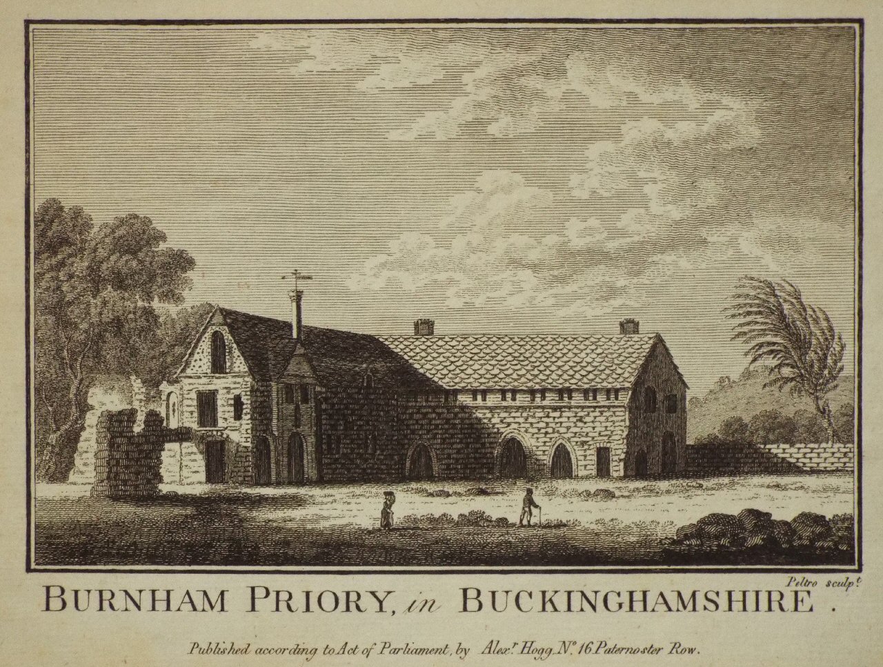 Print - Burnham Priory, in Buckinghamshire. - 